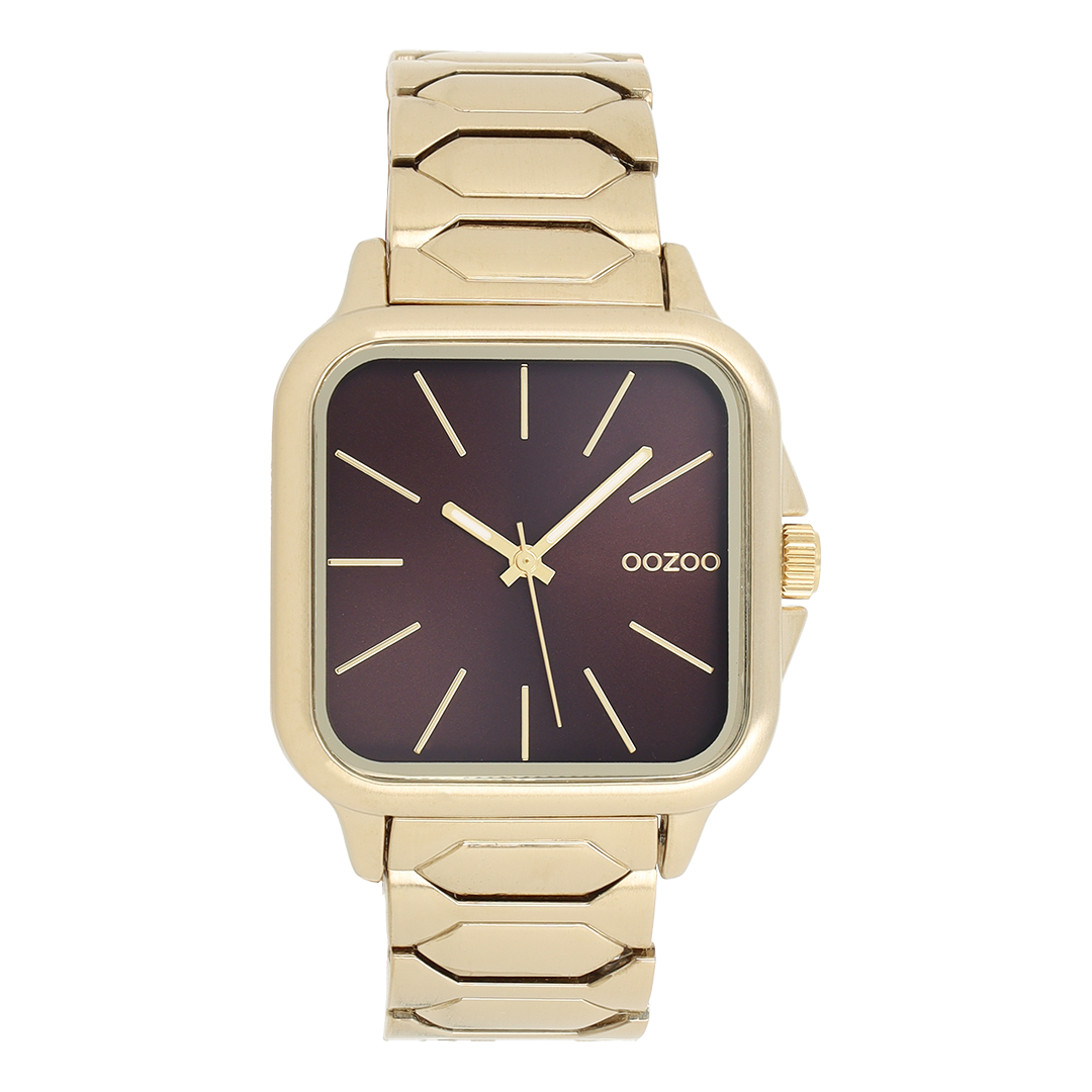 Gold coloured OOZOO watch with stainless steel bracelet - C11607